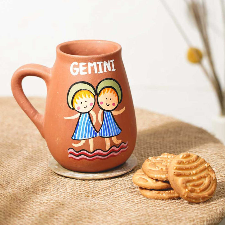 Personalized Hand-painted Gemini Zodiac Sign Terracotta Mug