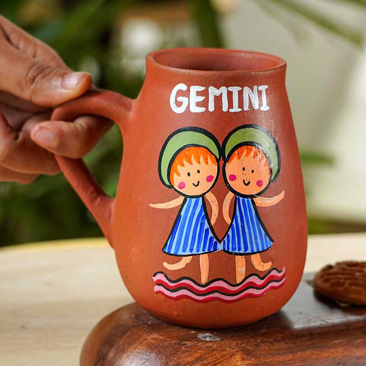 Personalized Hand-painted Gemini Zodiac Sign Terracotta Mug
