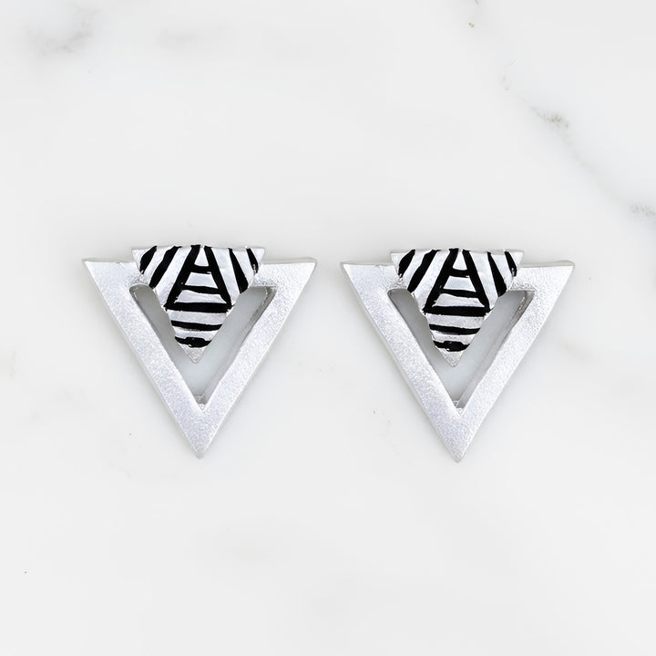 Handmade Triangle Terracotta Earrings