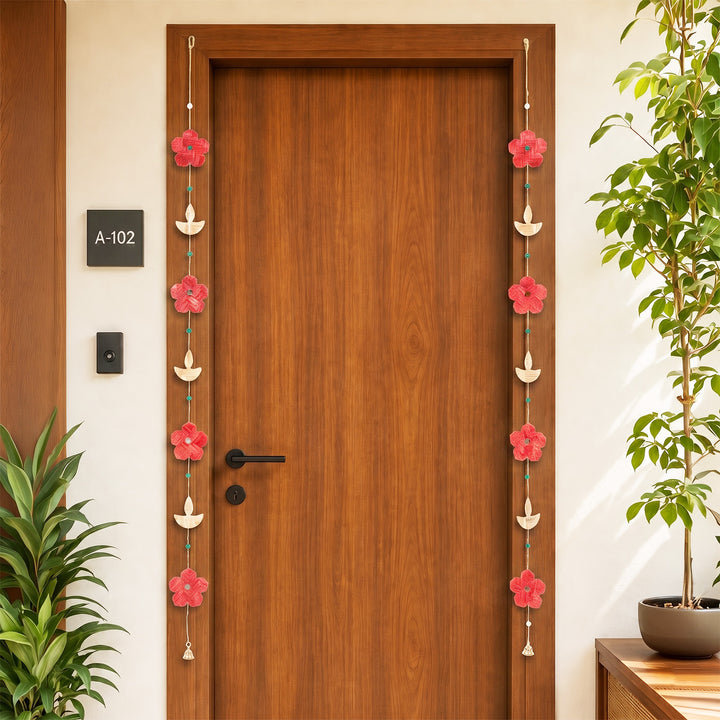 Set of 2 | "Phool" Handcrafted Bamboo Wall Hanging For Festive Decor