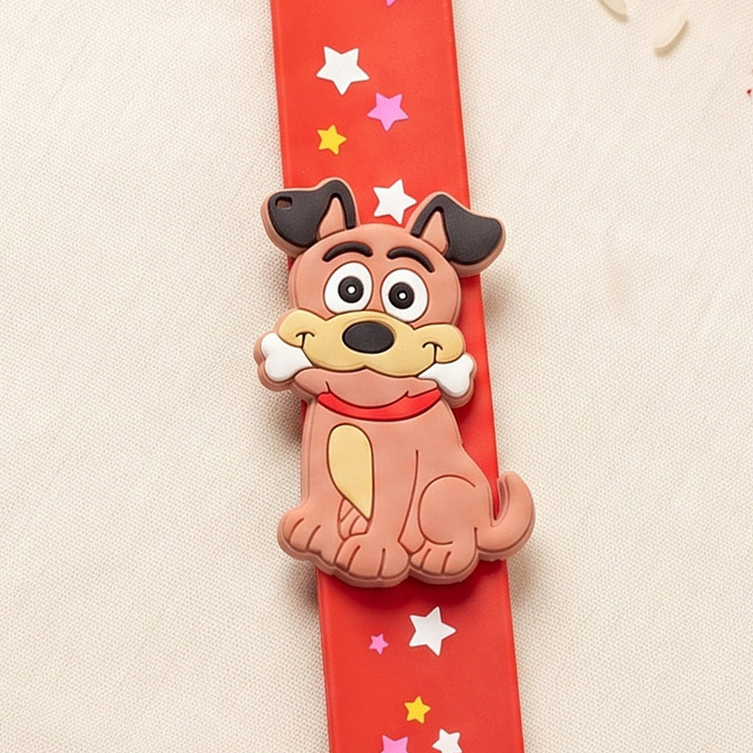 Handmade Dog Silicone Slap Band Rakhi For Kids With Roli Chawal For Brother