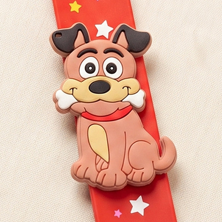 Handmade Dog Silicone Slap Band Rakhi For Kids With Roli Chawal For Brother