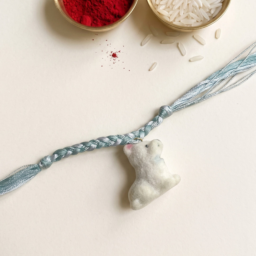 Handmade Dog Charm Rakhi With Roli Chawal For Kids