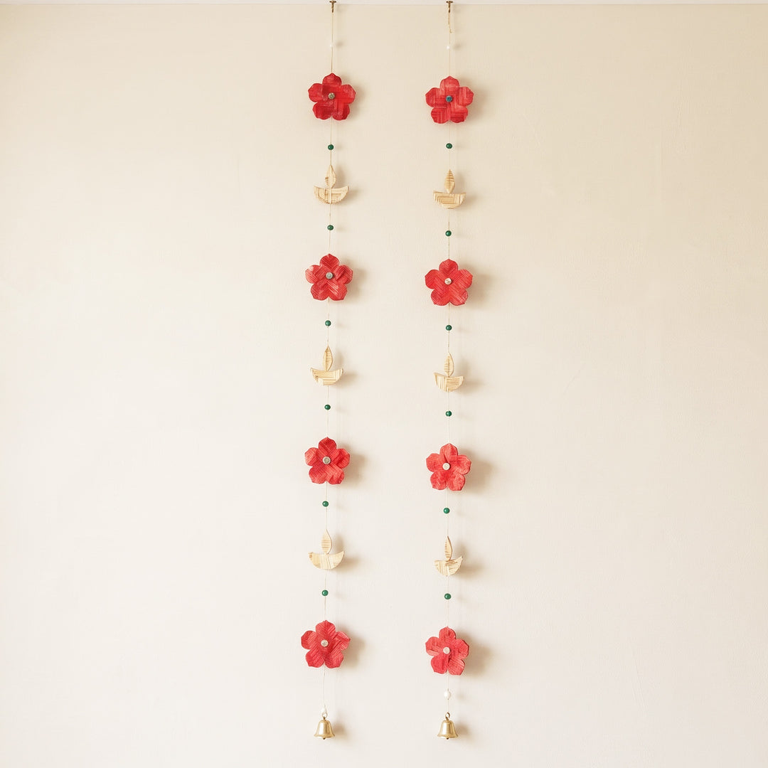 Set of 2 | "Phool" Handcrafted Bamboo Wall Hanging For Festive Decor