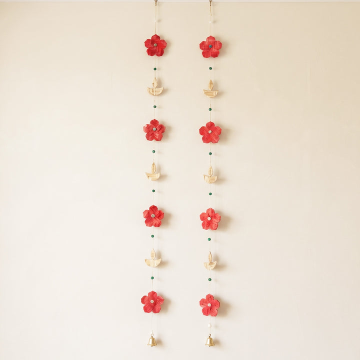 Set of 2 | "Phool" Handcrafted Bamboo Wall Hanging For Festive Decor