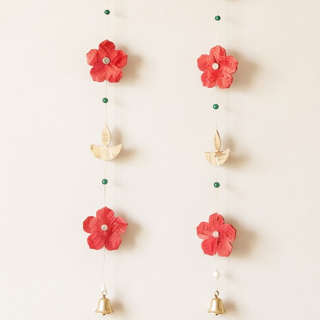 Set of 2 | "Phool" Handcrafted Bamboo Wall Hanging For Festive Decor