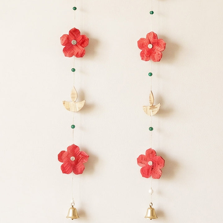 Set of 2 | "Phool" Handcrafted Bamboo Wall Hanging For Festive Decor