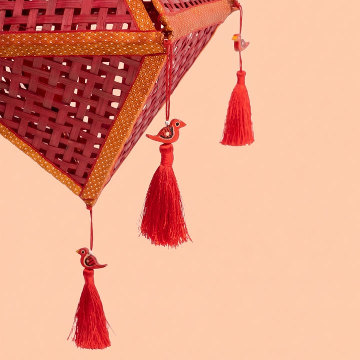 "Jhoomar" Handwoven Bamboo Diamond Kandil / Lampshade For Festive Decor