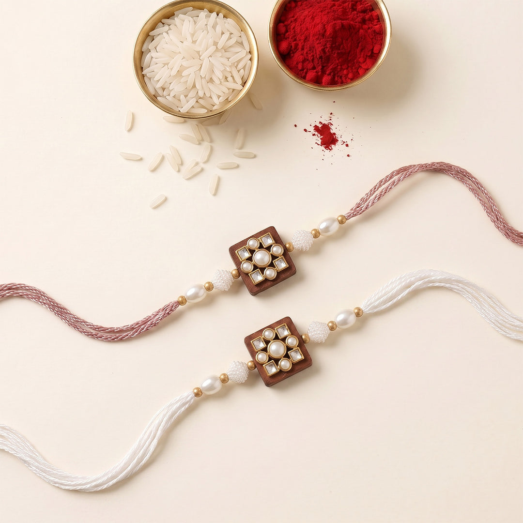 Handmade Vriksha Sacred Sutra Rakhi With Roli Chawal For Bhaiya