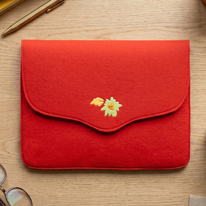 Corsage Aari Embroidered Red Laptop Sleeve