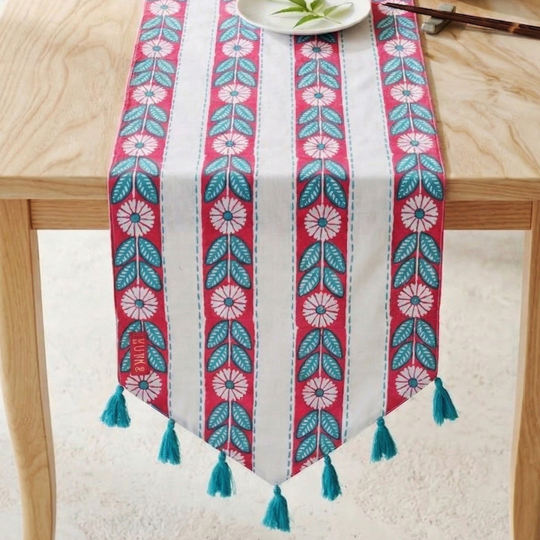 Multicolor Flower Line Table Runner