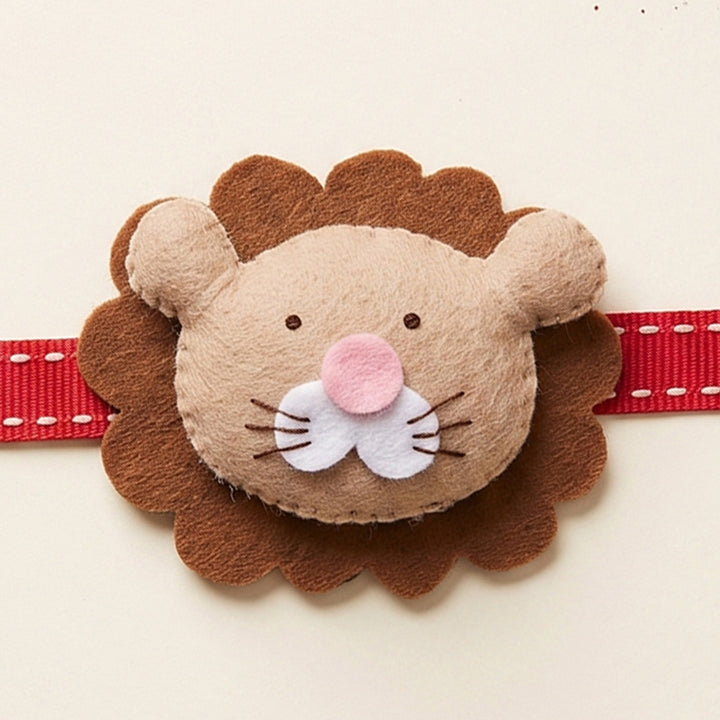 Personalised Handmade Felt Lion Rakhi With Matching Nameplate & Roli Chawal For Brother