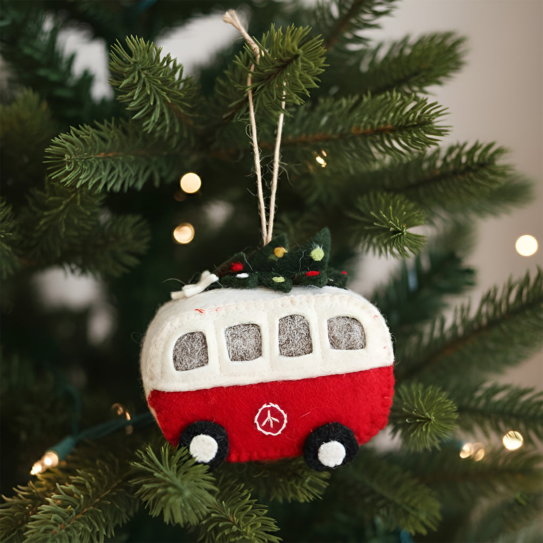 The Xmas Campervan Felt Ornament For Christmas Tree Decoration