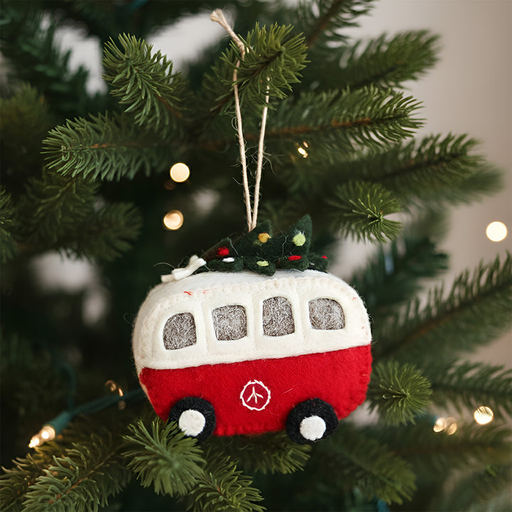 The Xmas Campervan Felt Ornament For Christmas Tree Decoration