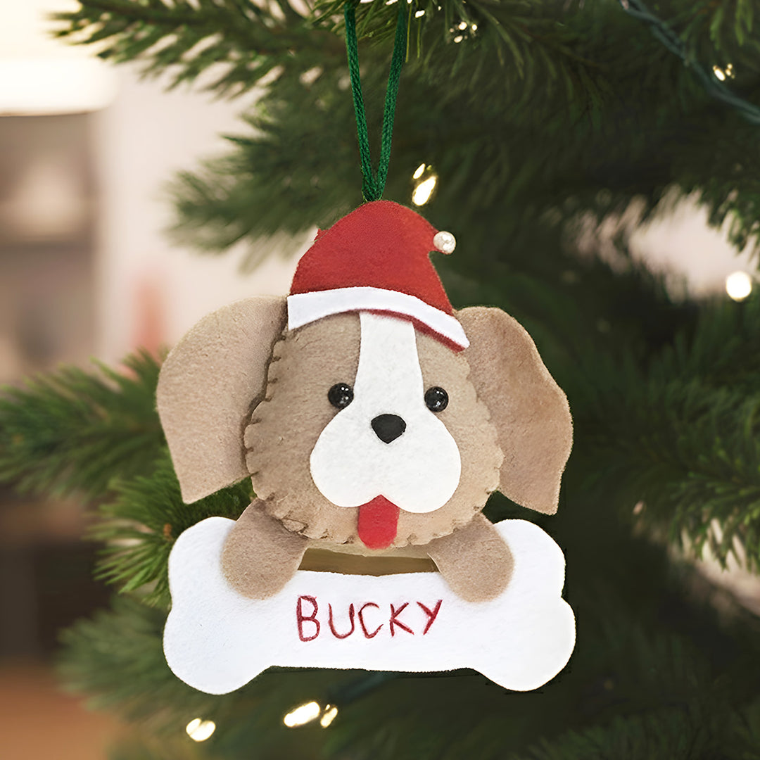 Personalized Handmade Dog Theme Felt Christmas Ornament