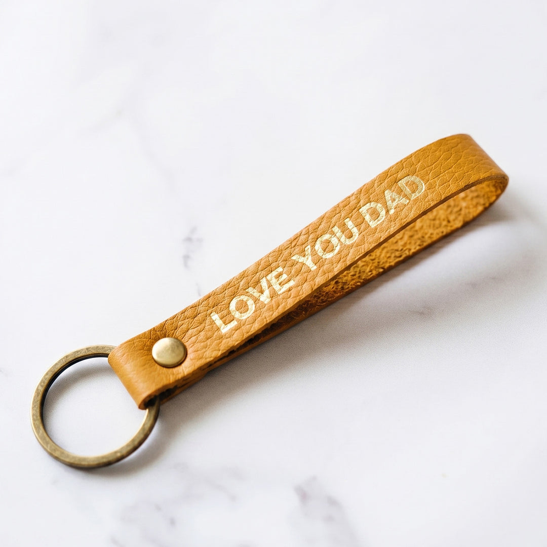 Personalised Leather Keychain for Dad