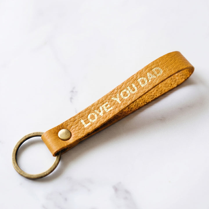 Personalised Leather Keychain for Dad