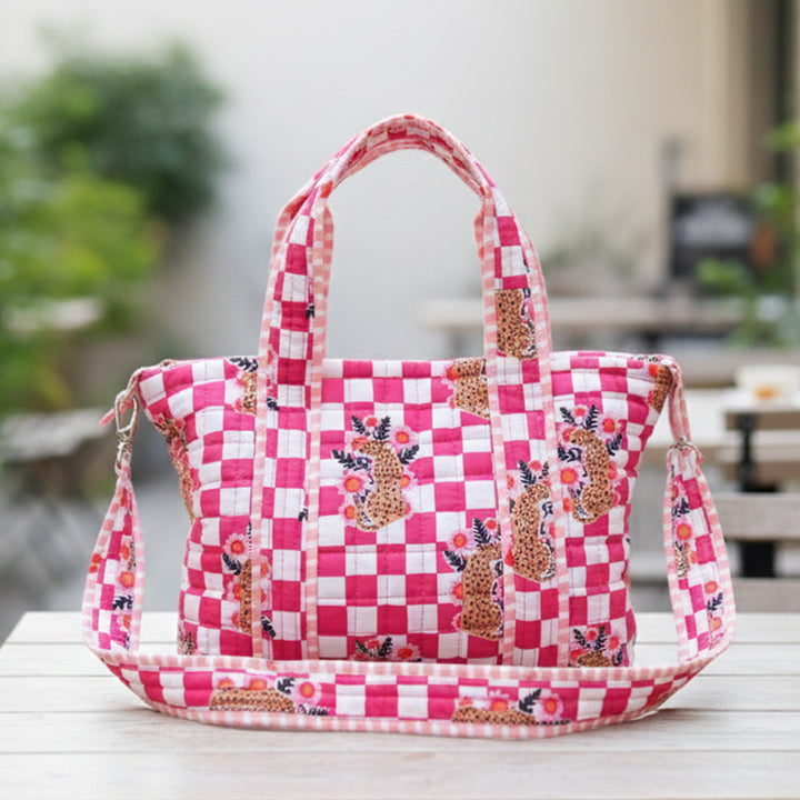 Personalized Pink Cheetah Diaper Bag With Stroller Straps