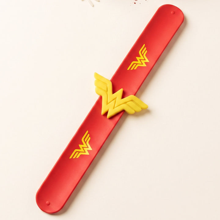 Handmade Wonder Woman Silicone Slap Band Rakhi For Kids With Roli Chawal For Brother