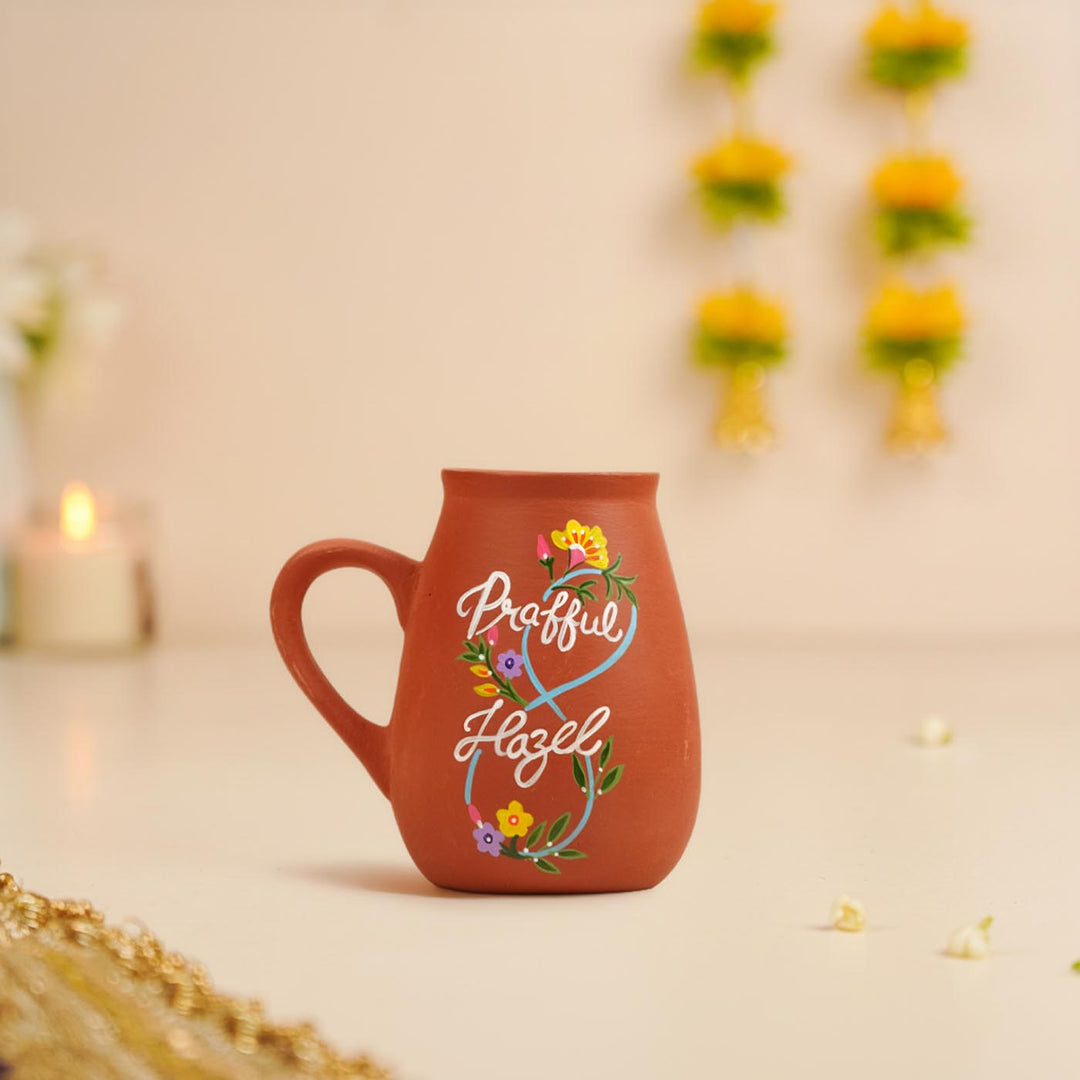 Love Till Infinity Personalized Handmade Couple Terracotta Mug | 350 ml