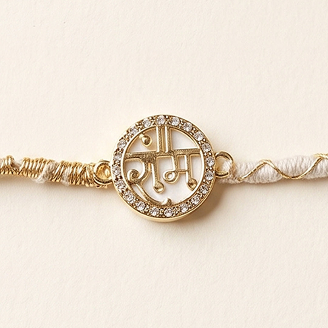 Handmade Lord Ram Charm Rakhi With Roli Chawal For Brother