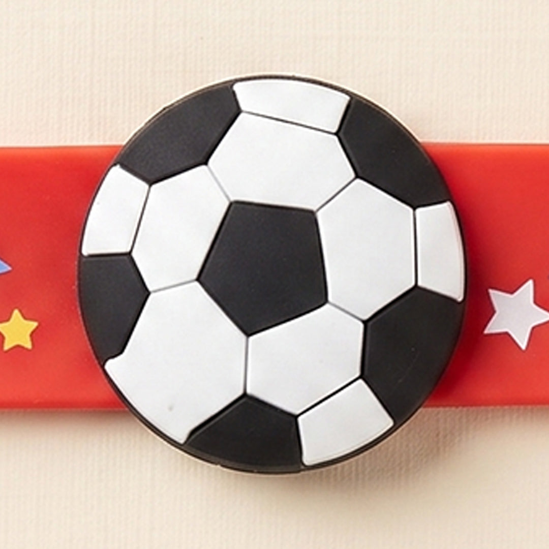 Handmade Football Silicone Slap Band Rakhi For Kids With Roli Chawal For Brother