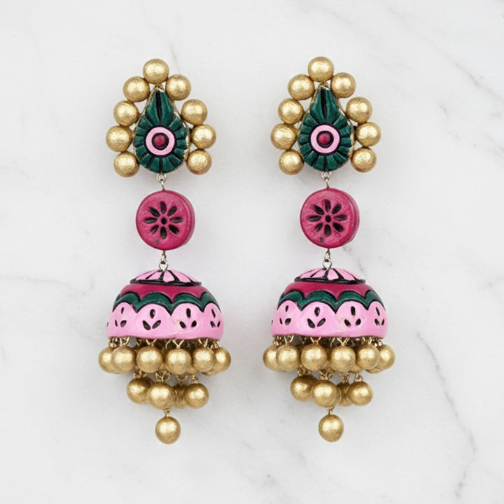 Handmade Jhilmil Terracotta Earrings
