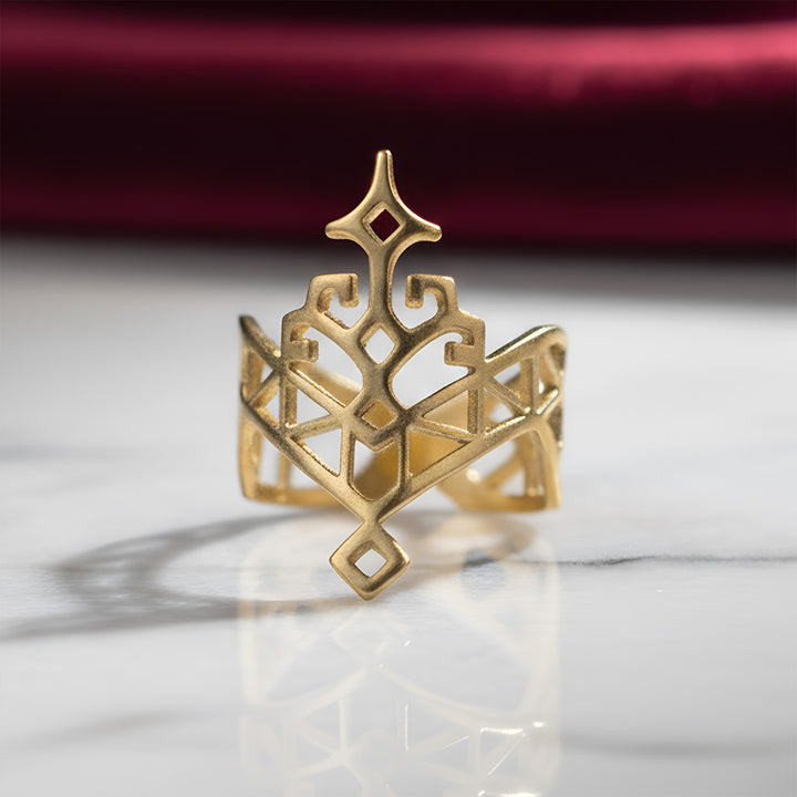 Handmade Ira 22k Gold Plated Silver Ring