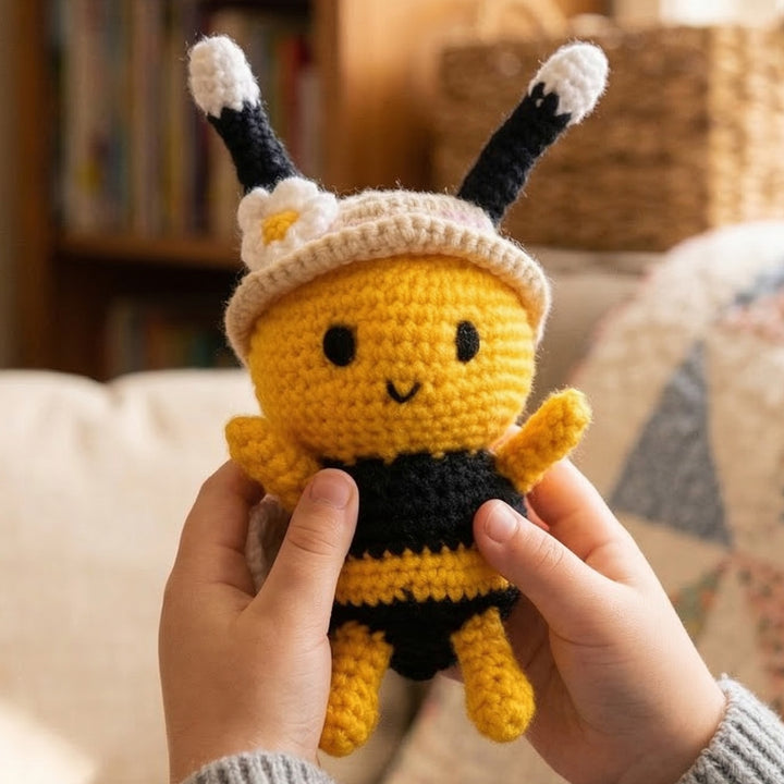Handmade Crochet Bee Toy For Kids