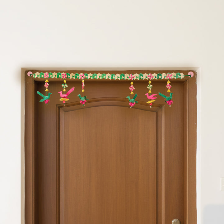47 Inch | Handmade Diwali Decor Palm Leaf Parrot Toran