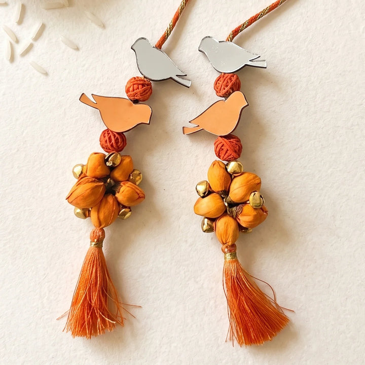 Handcrafted Bird Motif Shola Beaded Gajra With Tassels For Festive Look