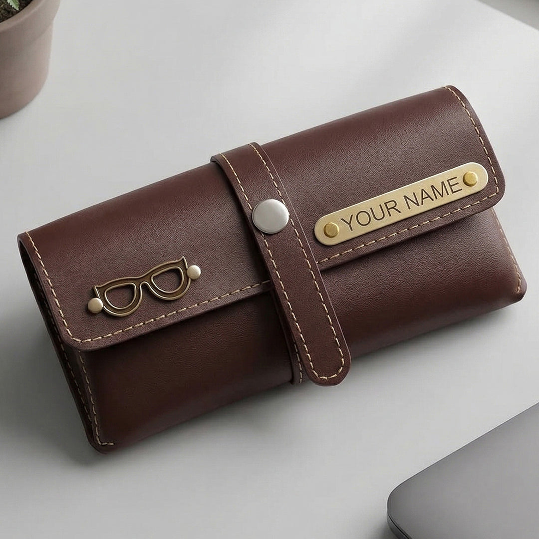 Personalized Faux Leather Eyeware Case With Charm