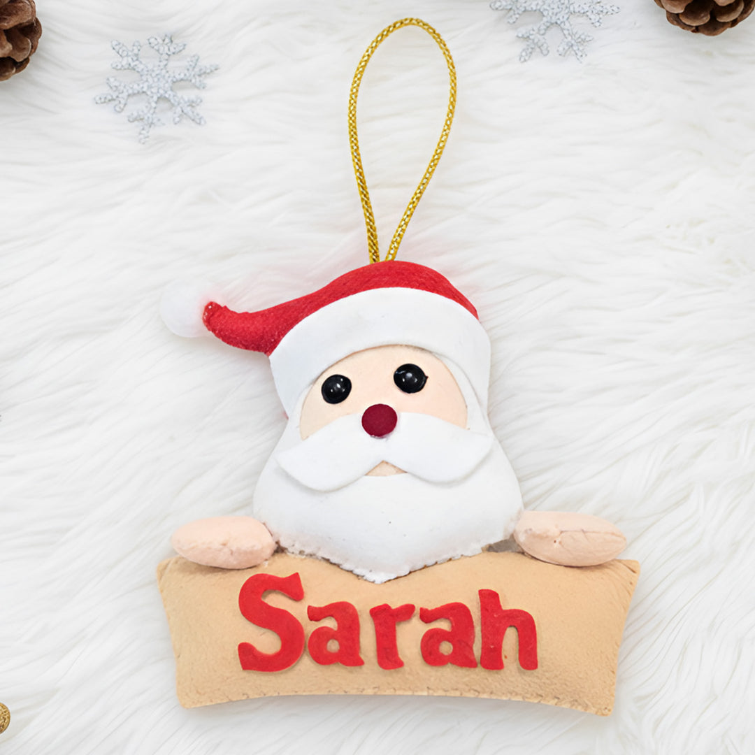 Personalized Santa Felt Ornament For Christmas Tree Decoration