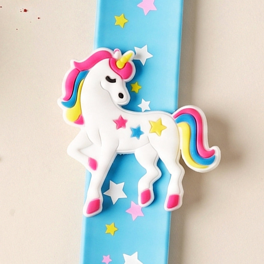 Handmade Elegant Unicorn Silicone Slap Band Rakhi For Kids With Roli Chawal For Brother