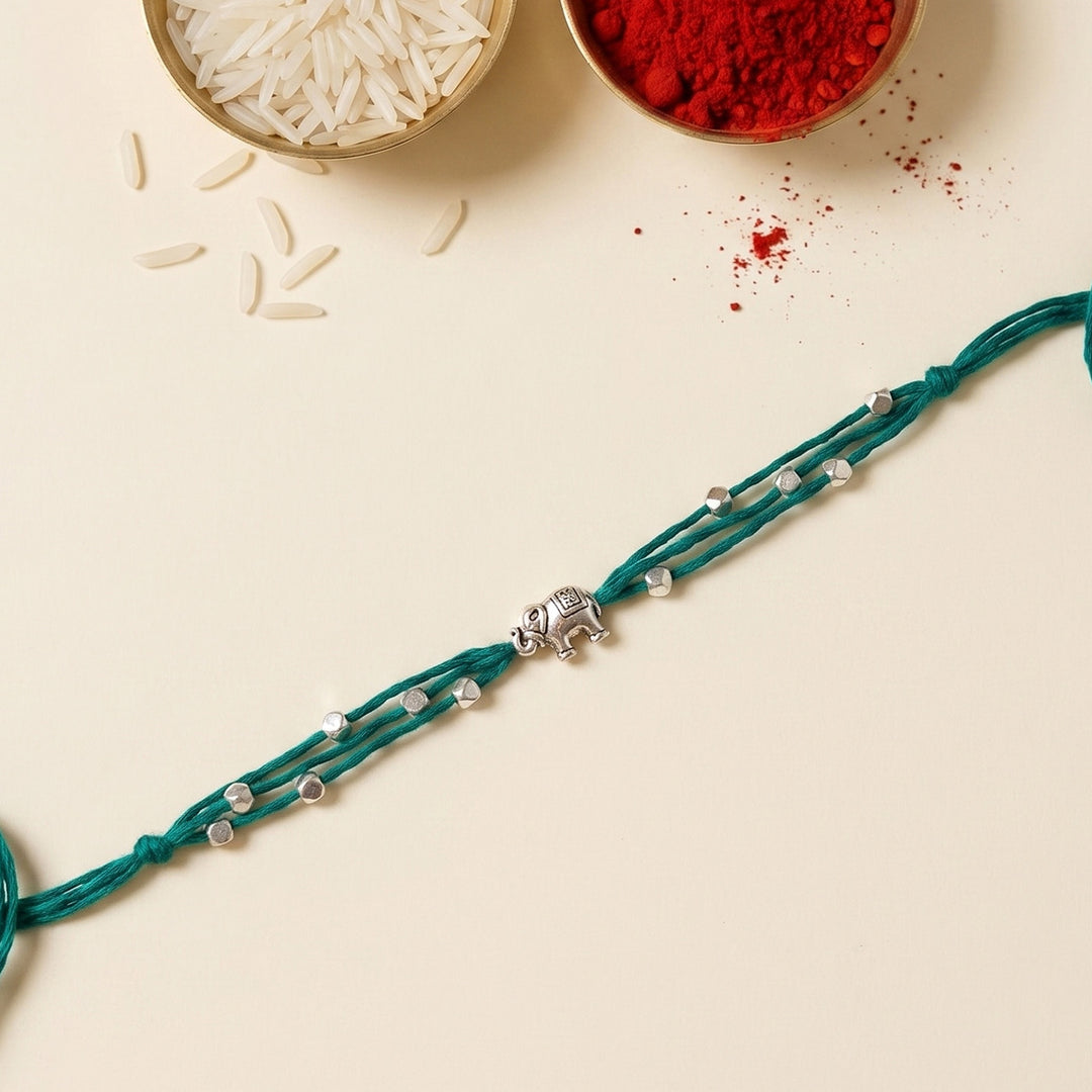 Handmade Gajraj Elephant Rakhi With Roli Chawal For Bhaiya