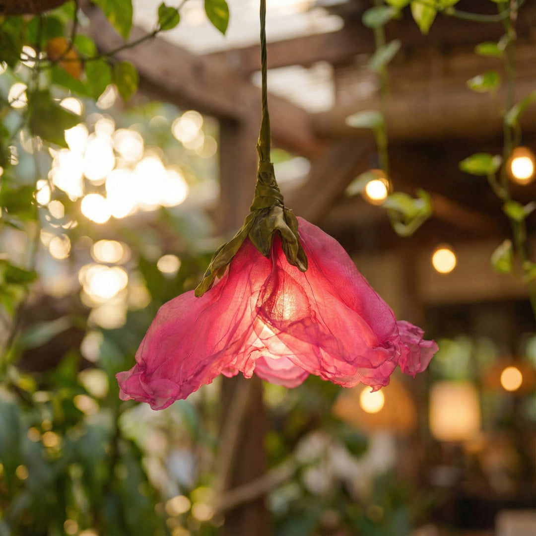 Elegant Organza Purple Flower Lamp | Premium Statement Lighting