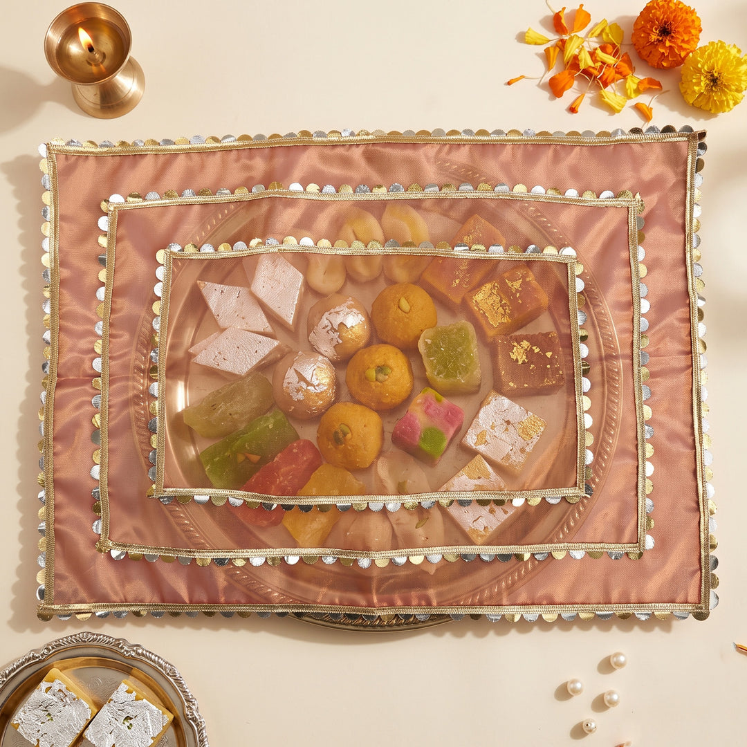 "Sitara" Tissue Fabric Tray Cover For Festive Decor