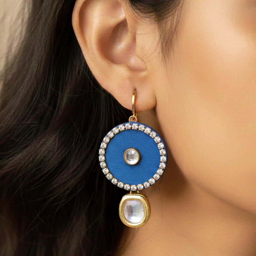 Handmade Kundan Gaji Silk Earrings