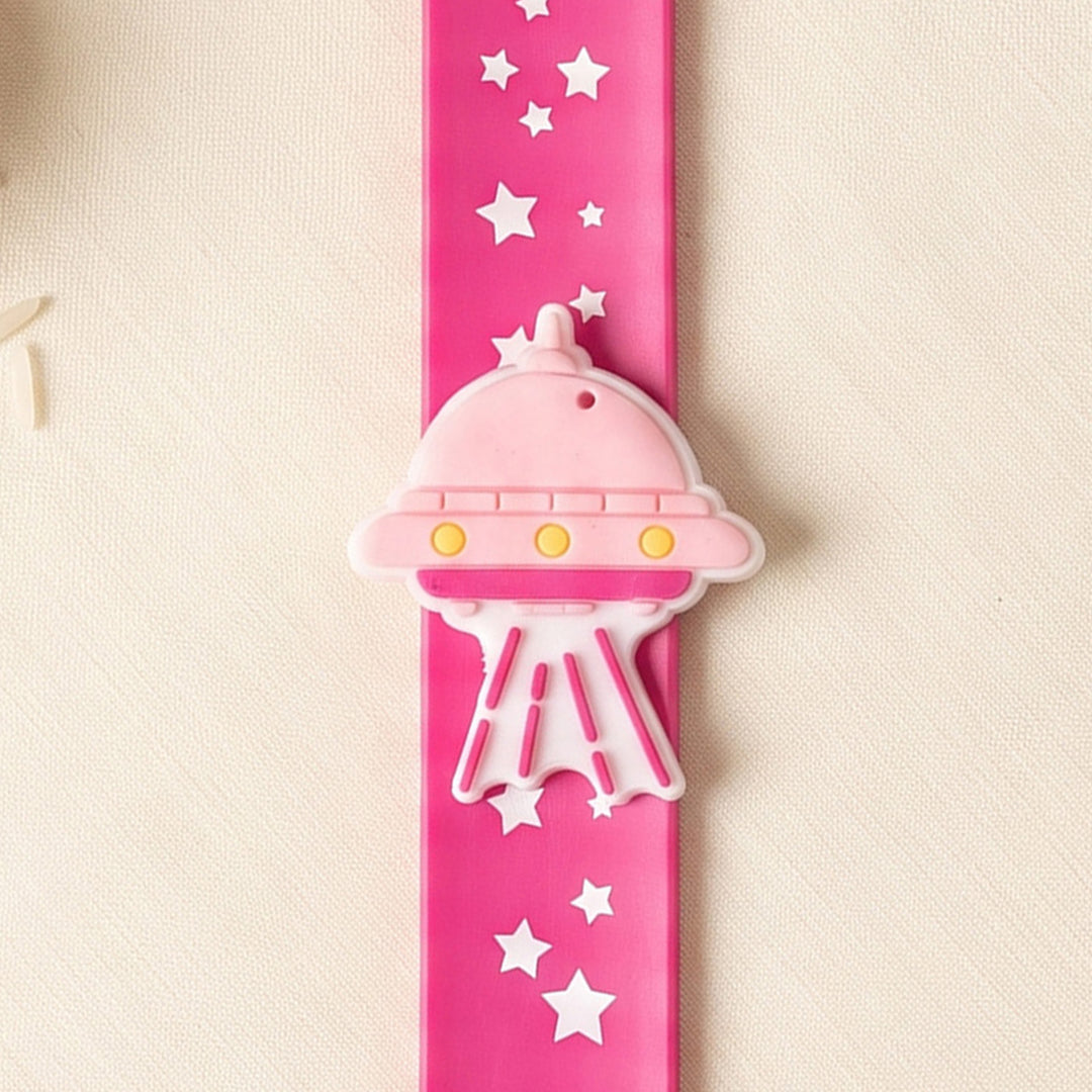 Handmade Spaceship Silicone Slap Band Rakhi For Kids With Roli Chawal For Brother