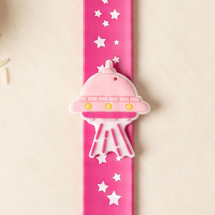 Handmade Spaceship Silicone Slap Band Rakhi For Kids With Roli Chawal For Brother