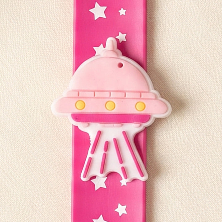 Handmade Spaceship Silicone Slap Band Rakhi For Kids With Roli Chawal For Brother