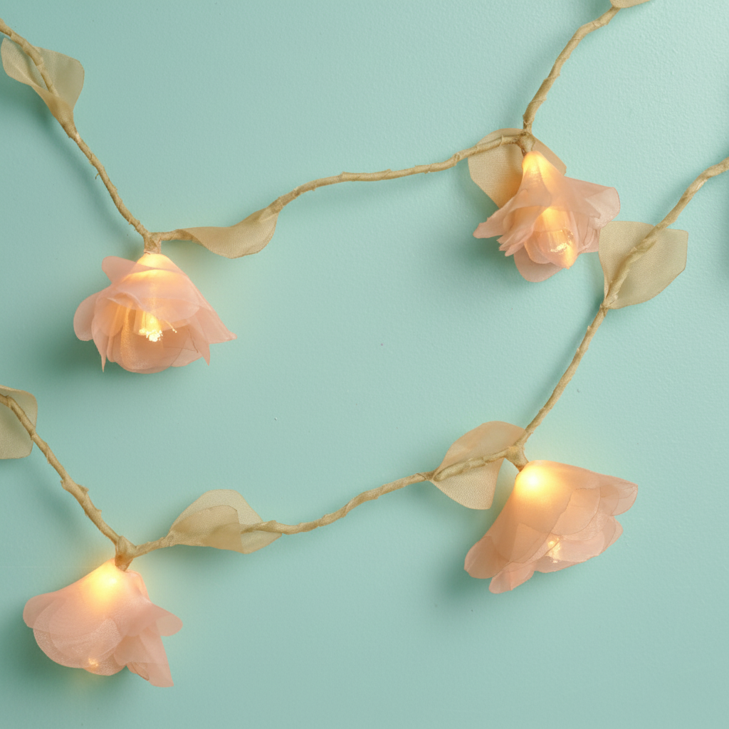 4.5m, 15 Bulbs | Handcrafted Tissue Flower LED Fairy Lights