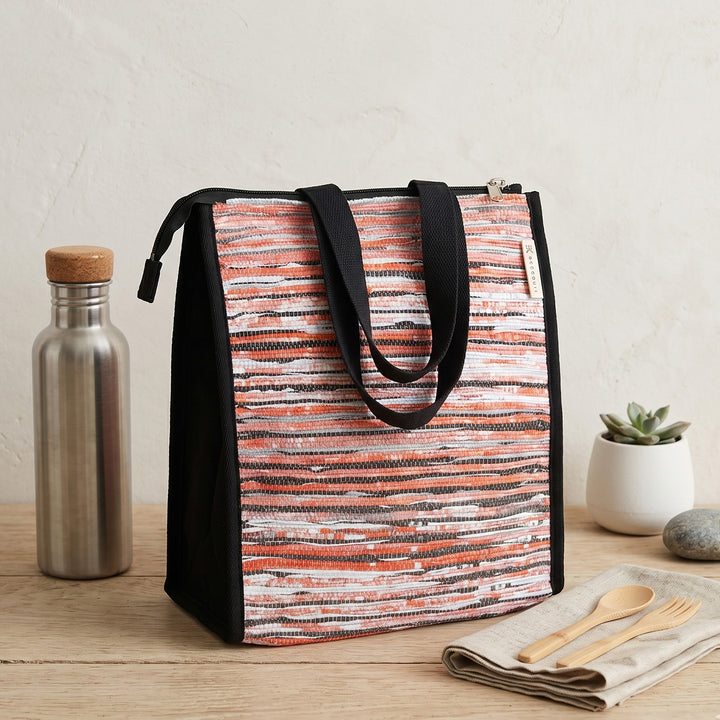 Upcycled Handcrafted Plastic Lunch Bag For Everyday Use | Fits 3 Lunchboxes & 1L Water Bottle