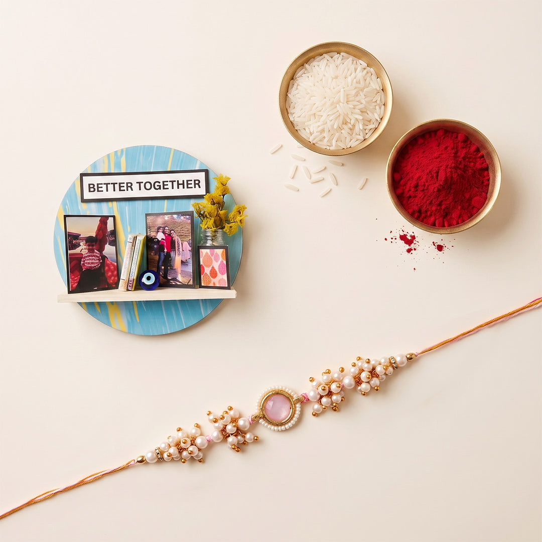 Handmade Personalized Fridge Magnet & Rakhi Gift Hamper For Brother