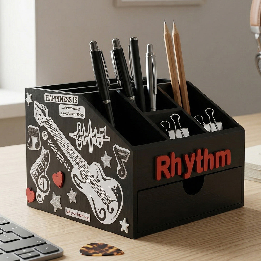 Music Theme Personalized Handmade Stationary Box