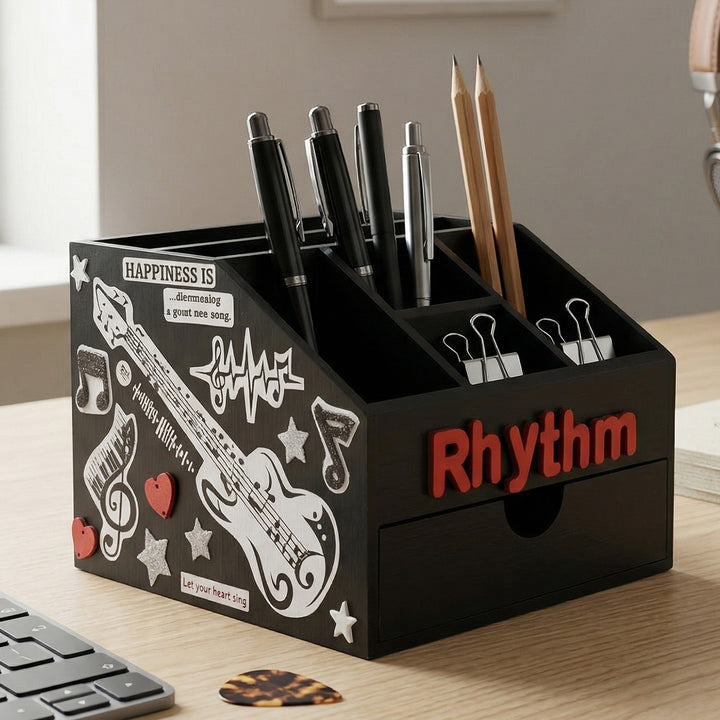 Music Theme Personalized Handmade Stationary Box