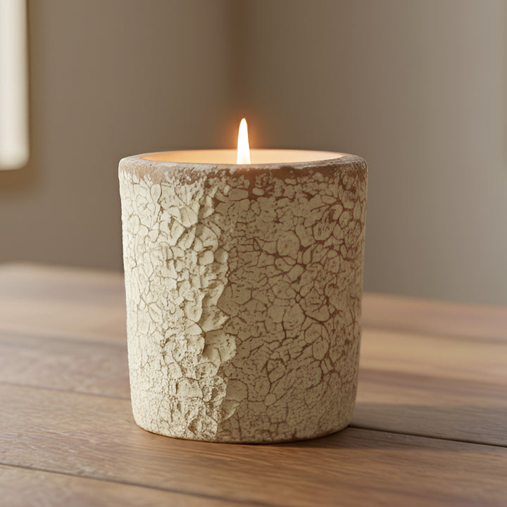 Antique Finish Terracotta Candle Holder With Candle