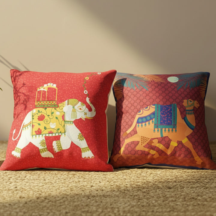 2 Pc | Printed Royal Caravan Cushion Covers