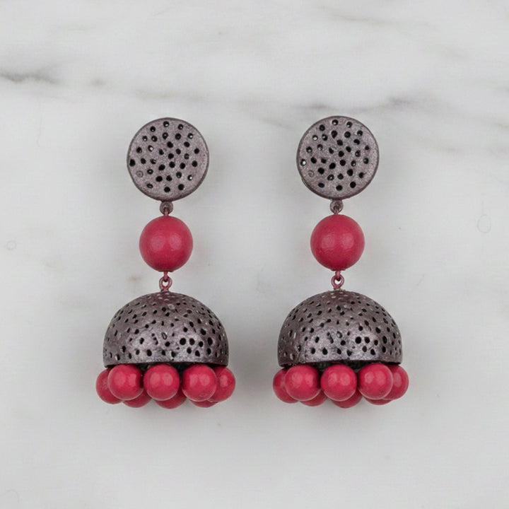 Handmade Boho Pop Terracotta Earrings