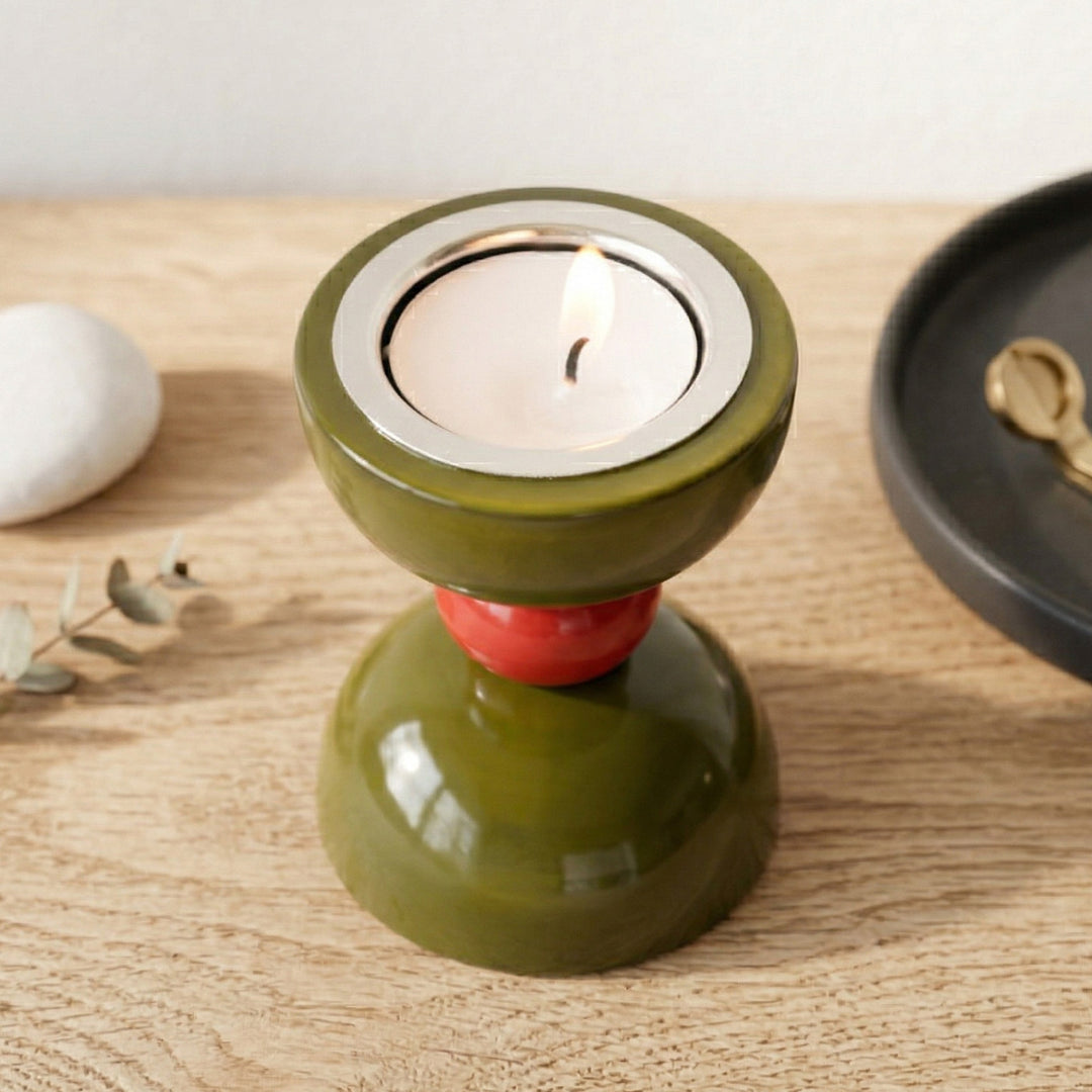 Handcrafted Channapatna Wooden Tea Light Holder